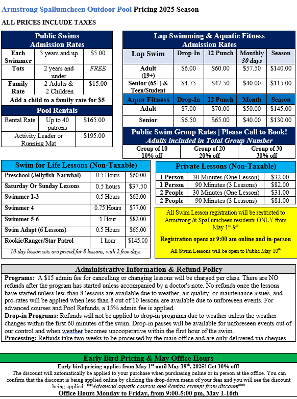 Fees Sheet