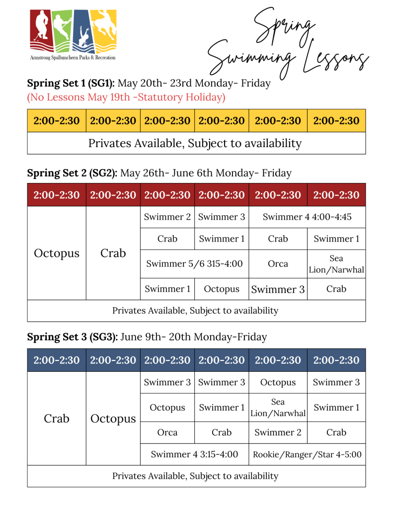 Spring Lessons 2025